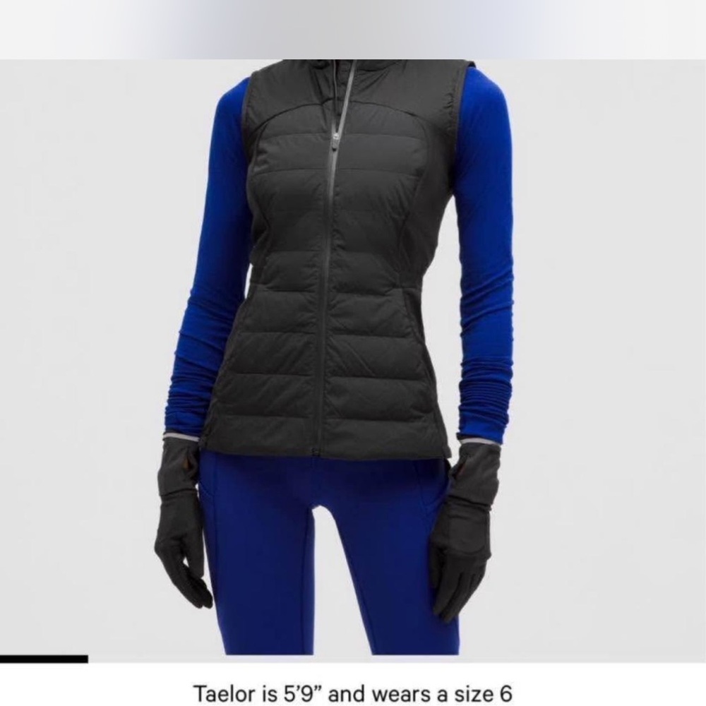 LULULEMON Down Black Puffer Vest Size 10 NWOT